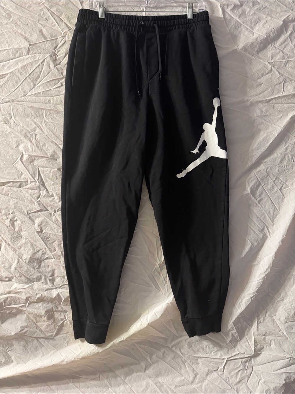 Jordan Black Joggers with Large White Jumpman Graphic
